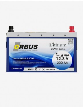 Orbus 12Volt Lityum Ion 200AH LifePo4 Solar Şarj Edilebilir Marin Akü CFE -2560S