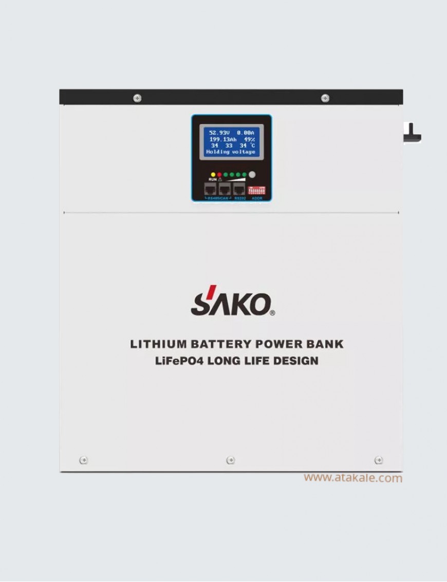 Sako 24V 200AH Lifepo4  lityum Ion Li-Wall 5120Wh 5000cyle Akü, Enerji Yedekleme Çözümü
