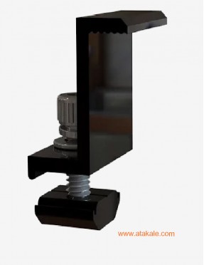 Güneş Paneli Siyah Kenar Clamp 45mm Panel Montaj Tutucu Eloksallı Alüminyum 6cm Panel Kelepçesi